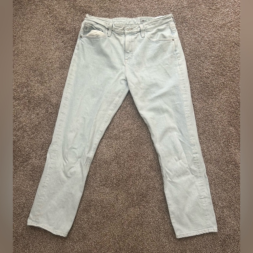 AG Adriano Goldschmied Women's Light Blue Boyfriend Jeans